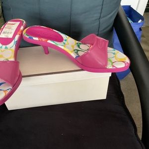 Coach Nichelle hot pink jelly slide sandals, size 7.5 NEW